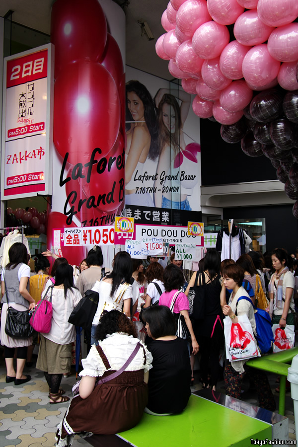 Crowds at LaForet in Tokyo