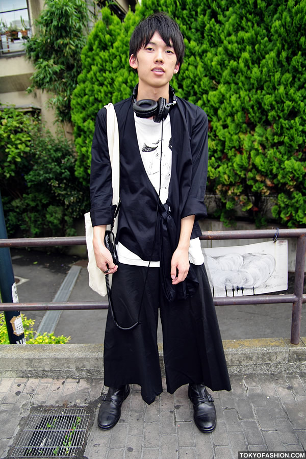 Wide Leg Pants & Headphones in Harajuku