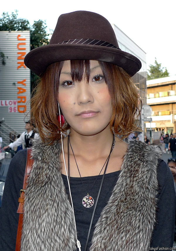 Japanese Girl in Fedora Hat