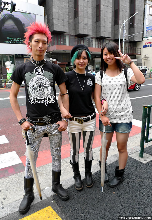 Pink Hair & Green Hair in Harajuku