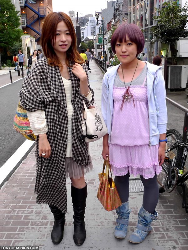 Pink Dress & Black Boots in Harajuku