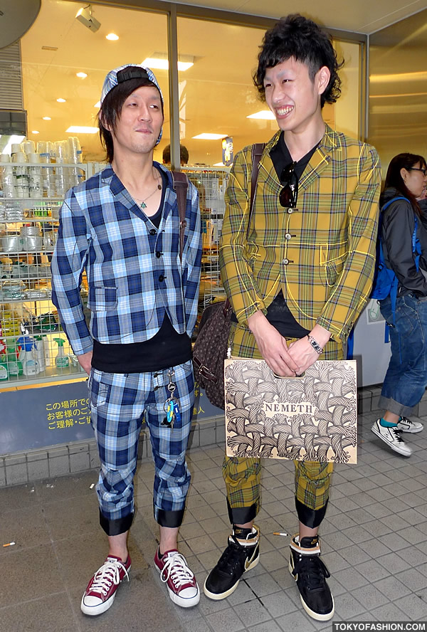 Plaid Suits With Cropped Pants in Harajuku