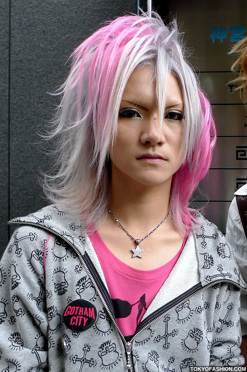 Shibuya Guys Fashion Makeup Pink Hair