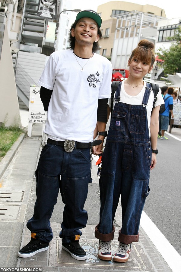 Cute Overalls & Vans Sneakers in Harajuku