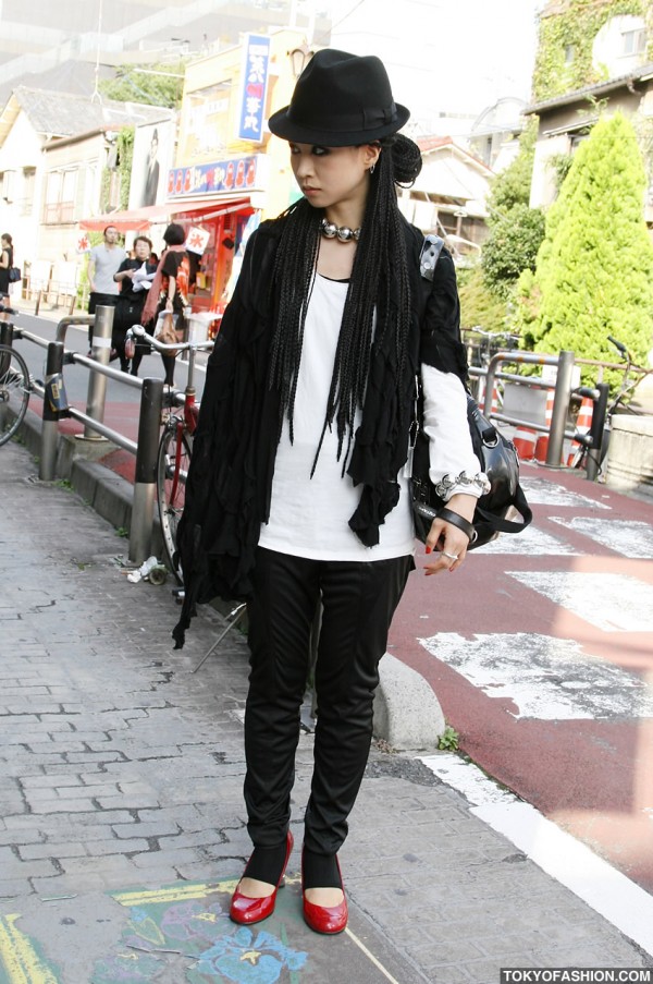 Japanese Girl With Braids & Fedora Hat