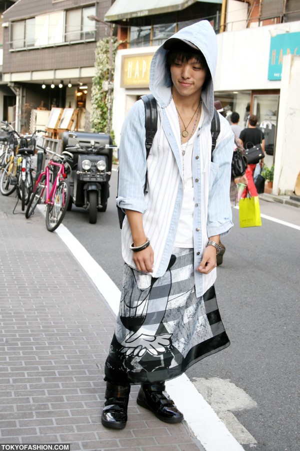 Japanese Guy in Skirt and Hood