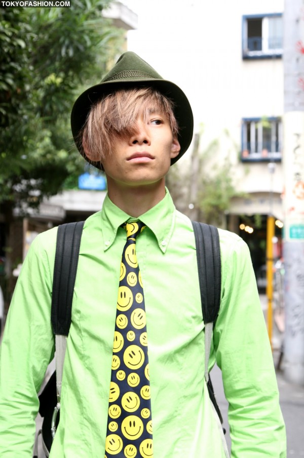 Harajuku Guy in Green Fedora