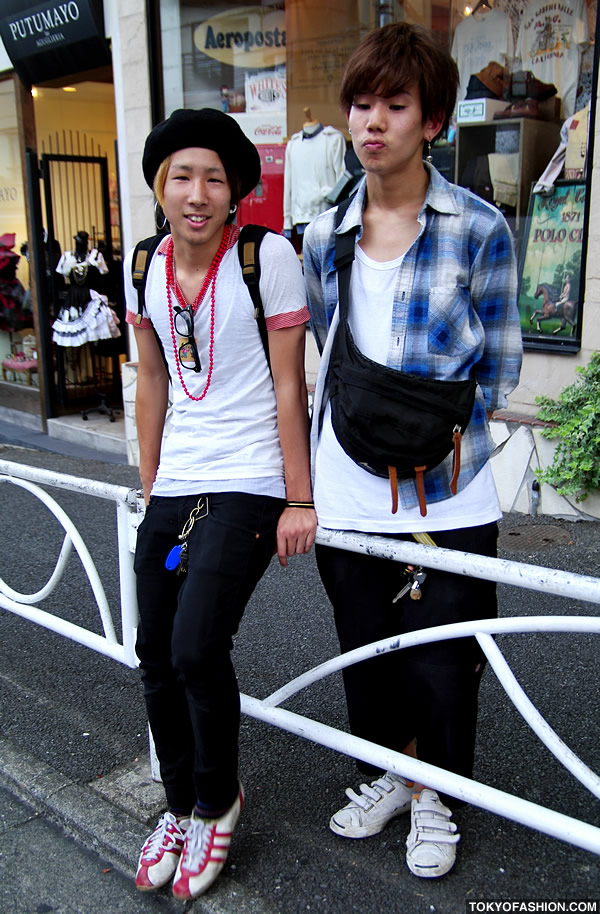 Hoop Earrings & Beret Guys in Harajuku