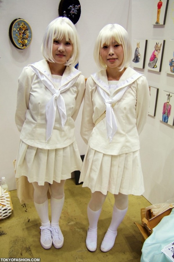 Japanese Girls Dressed in White