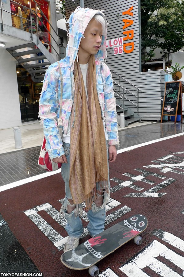 Harajuku Skater Guy With Silver Hair