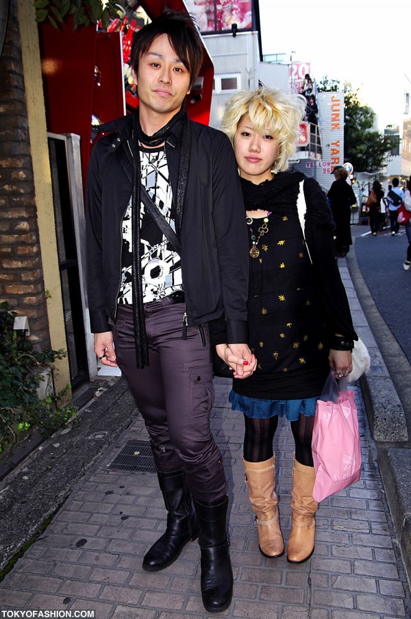 Blonde Hair, Gold Stars & Boots in Harajuku