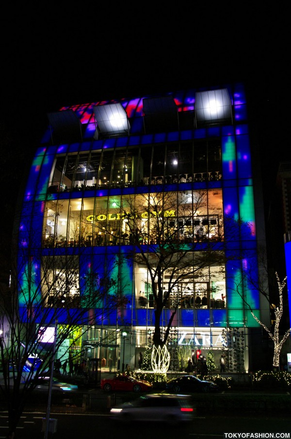 Tokyo Building Lighted Merry XMas