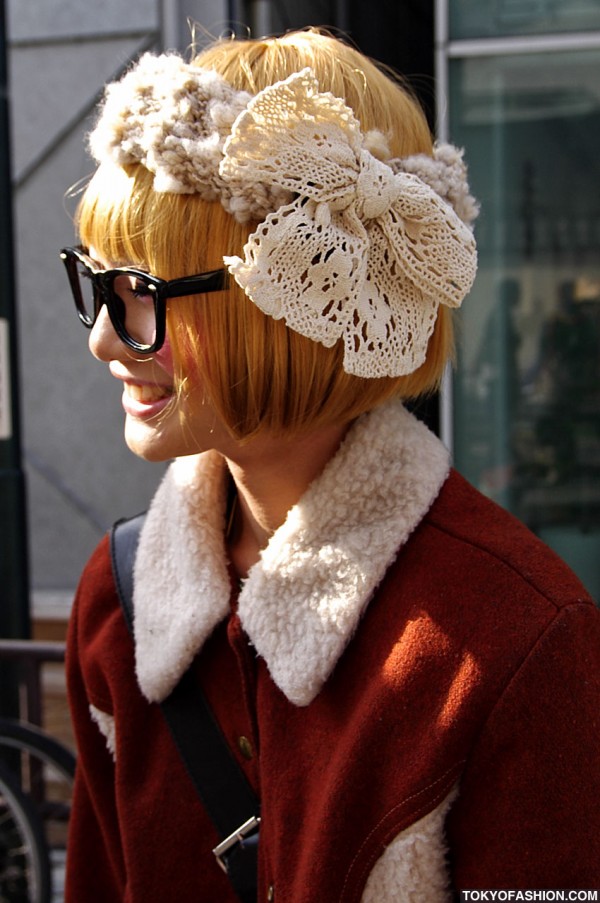 Lace Hair Bow in Harajuku