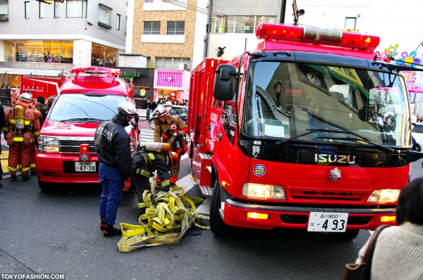 Shiny Red Japanese Fire Trucks