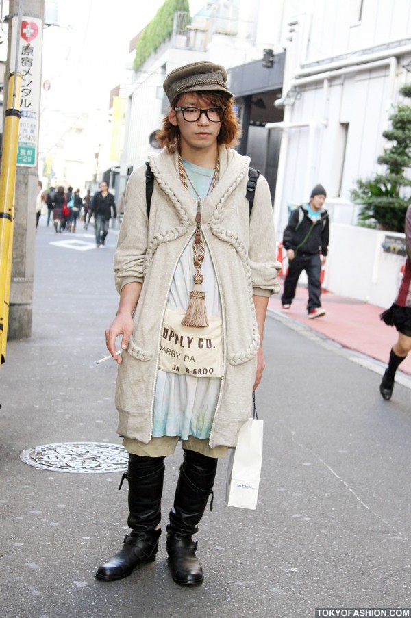 Smoking Harajuku Guy in Hat & Glasses