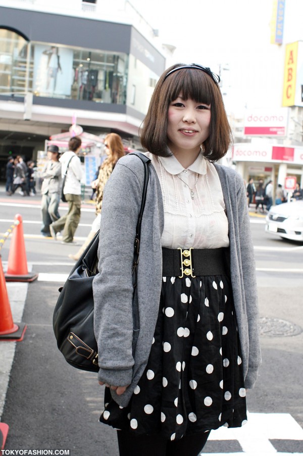 Japanese Girl in Polka Dot Skirt