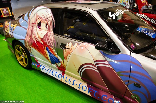 Manga Girl on Car in Tokyo