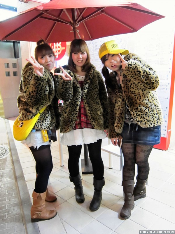 Cute Leopard Print Girls in Harajuku