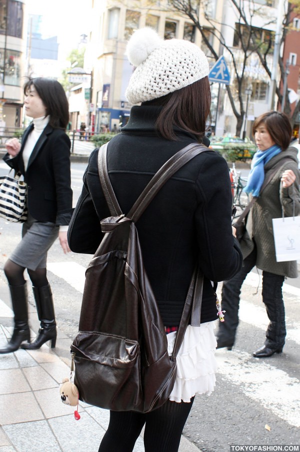 Backpack & Knit Beret in Harajuku