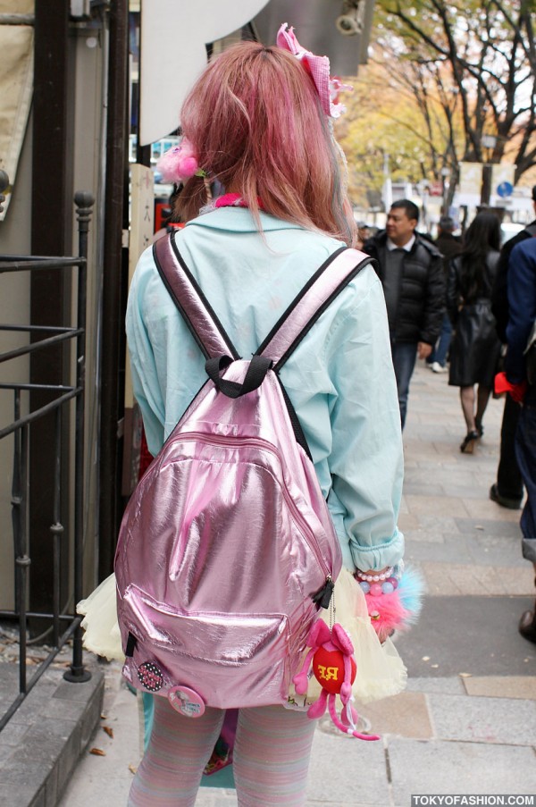 Shiny Pink Backpack in Harajuku