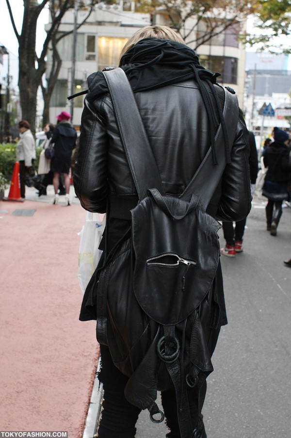 Cool Black Leather Backpack