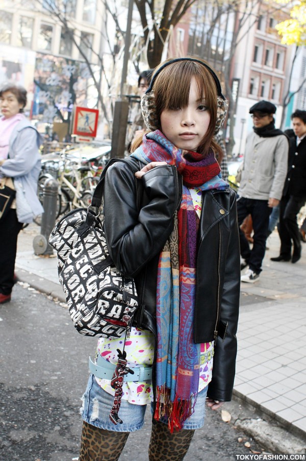 Japanese Girl in Leather Jacket