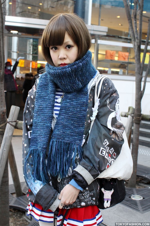 Japanese Girl Bob Hairstyle in Harajuku