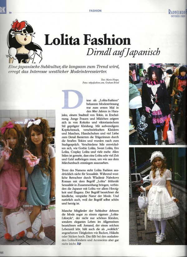 TokyoFashion.com Featured in Rappelkopf Magazine