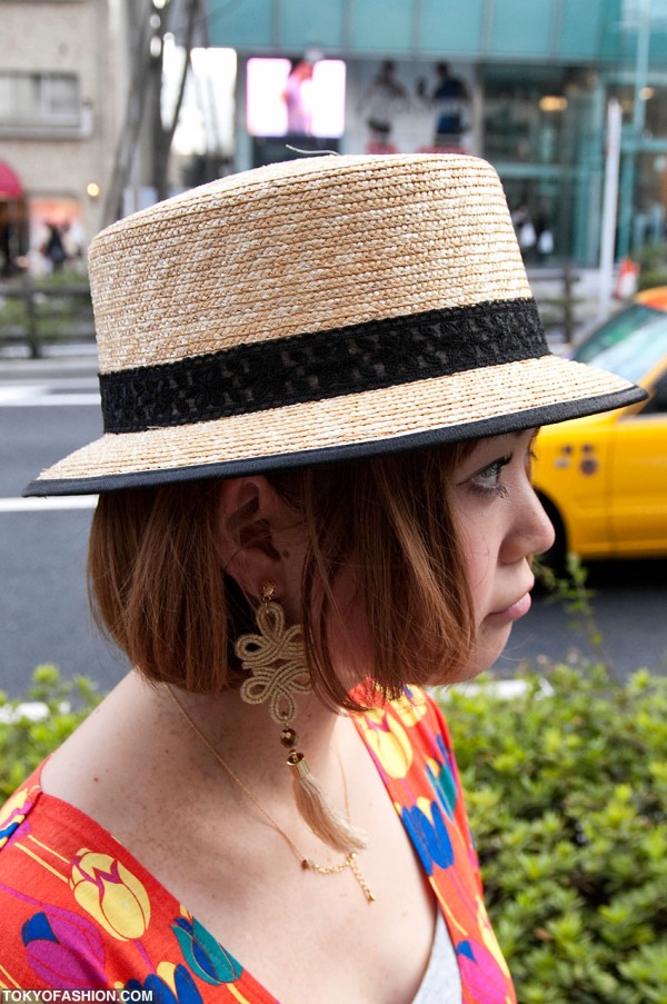 Japanese Girl in Straw Hat