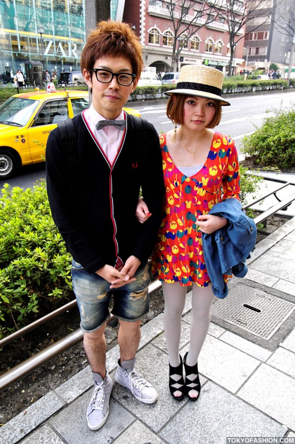 Straw Hat, Tulip Dress & YSL Sneakers in Harajuku