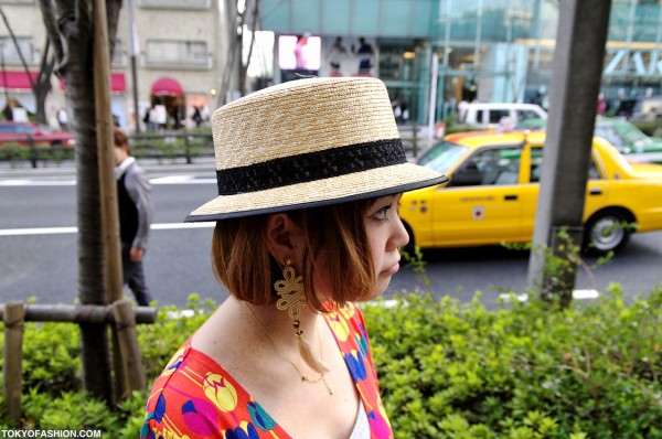 Harajuku Girl in Straw Hat