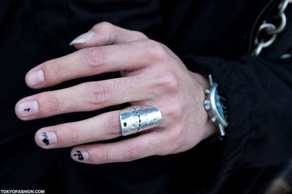 Pounded Silver Ring in Harajuku