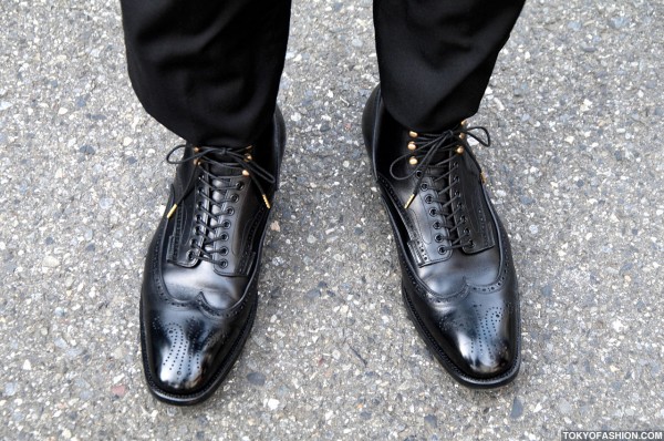 Black Leather Dress Shoes in Tokyo