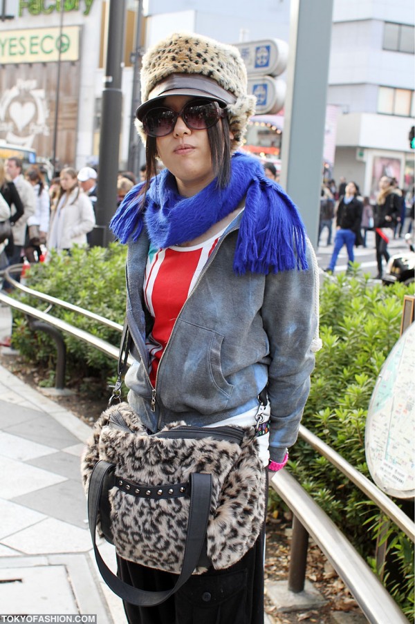 Leopard Print Hat in Harajuku