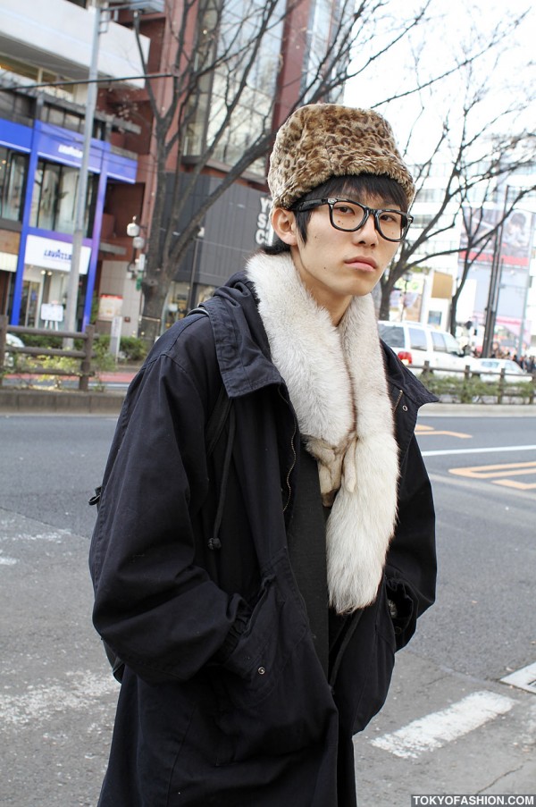 Leopard Print Hat in Harajuku