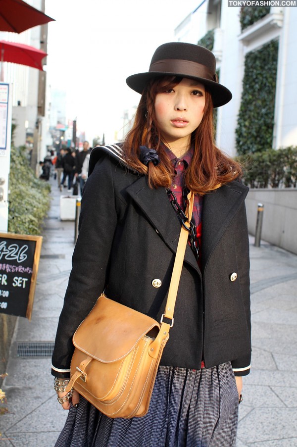 Japanese Girl With Red Hair & Hat