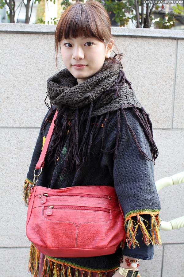 Girl in Harajuku with Red Purse