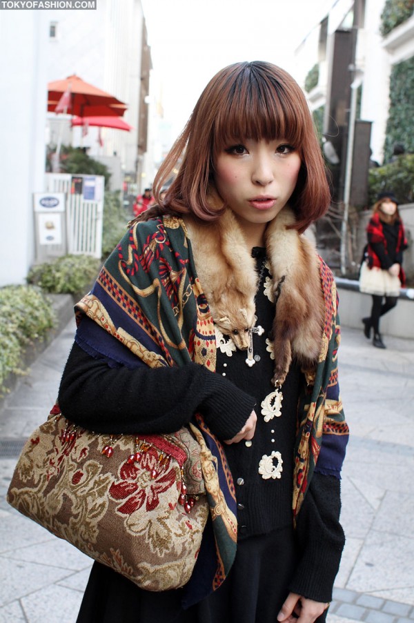 Japanese Girl with Vintage Purse