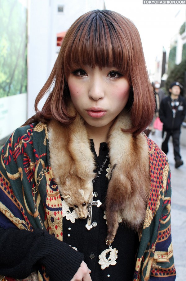 Japanese Girl In Vintage Dolly Kei Style In Harajuku Tokyo Fashion