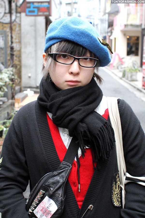 Glasses & Blue Beret in Harajuku