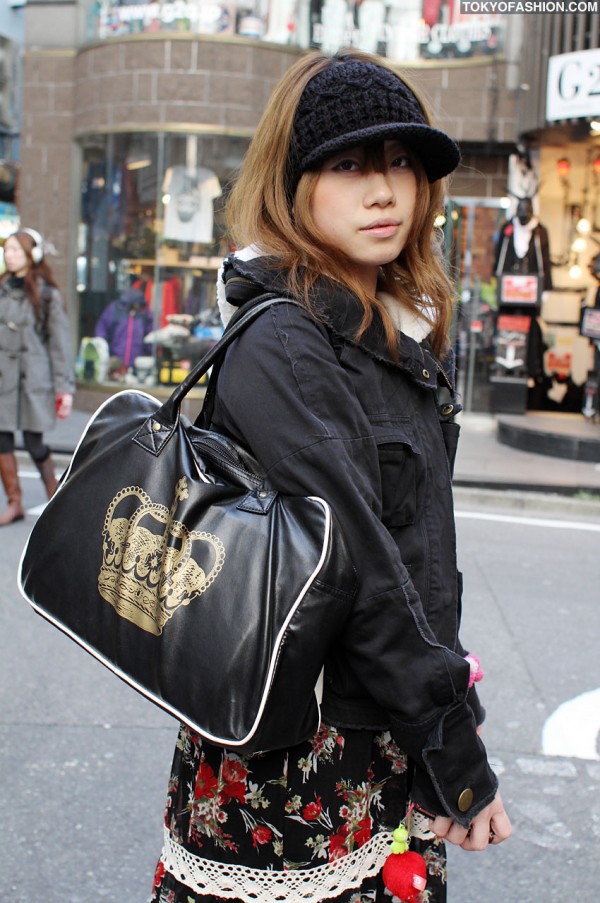 Black Vinyl Handbag