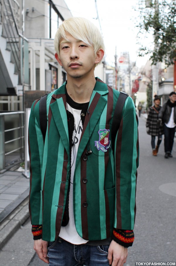 Green Striped Blazer in Tokyo