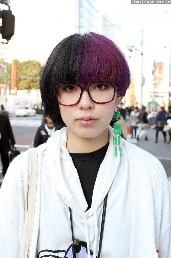 Colored Hair & Glasses in Harajuku