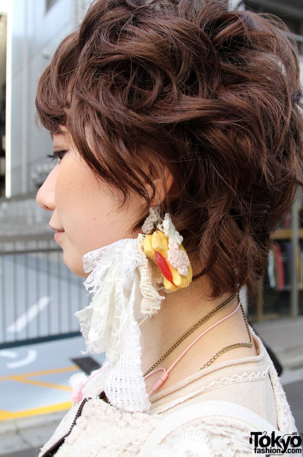 Handmade lace earring