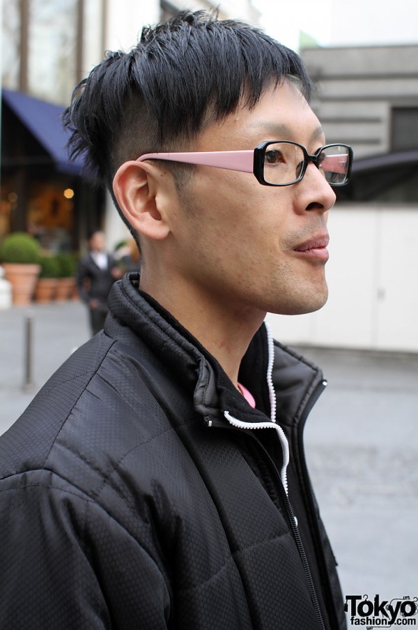 Cool Japanese Guy with Stylish Glasses and Haircut