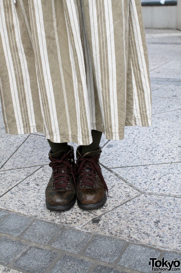 Hanjiro boots and long cotton skirt