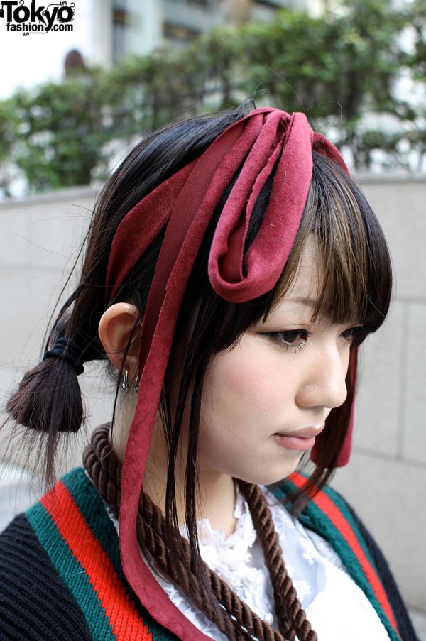 Large Maroon Hair Bow