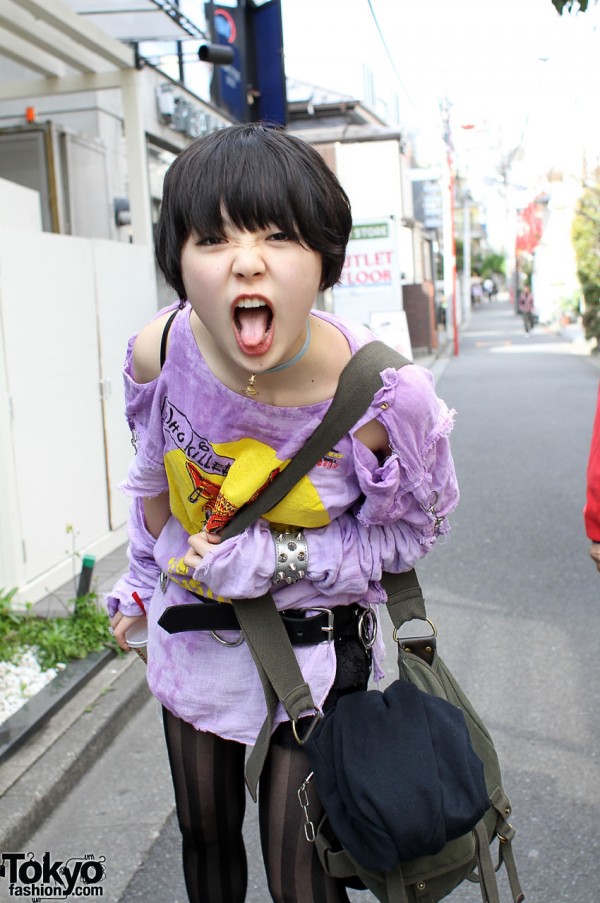 Sassy Japanese Girl in Sex Pistols minidress
