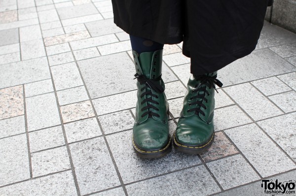 Green Dr. Martens boots