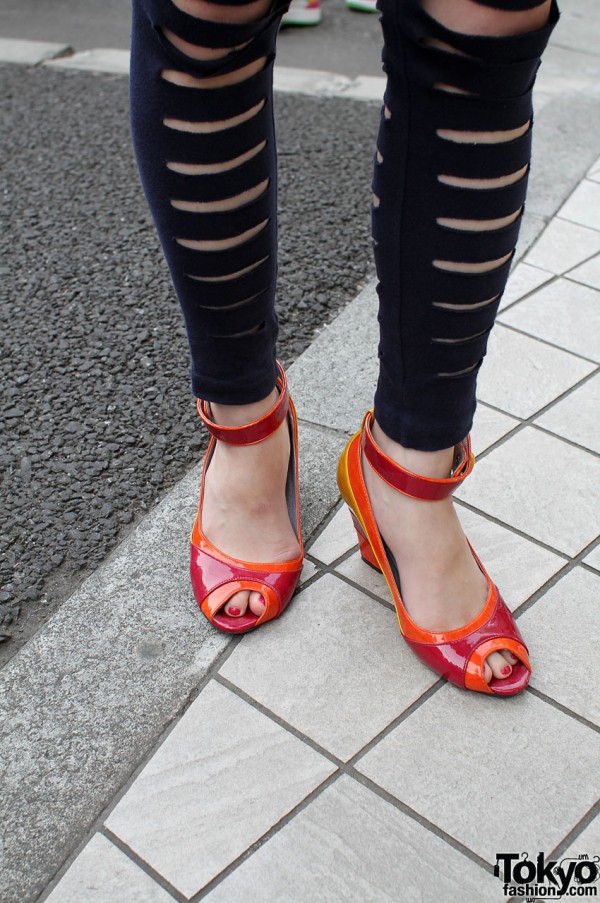 Red & orange shoes with Galaxxxy leggings